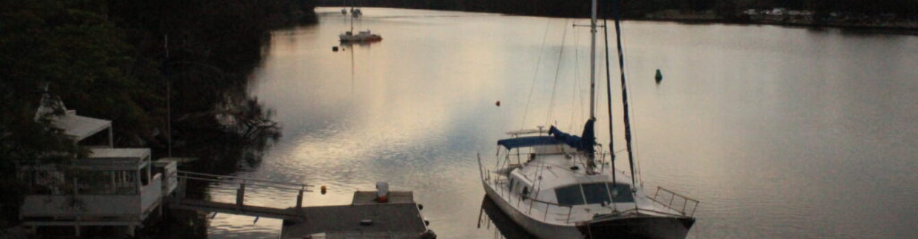 Boat on river, Moruya, Australia
