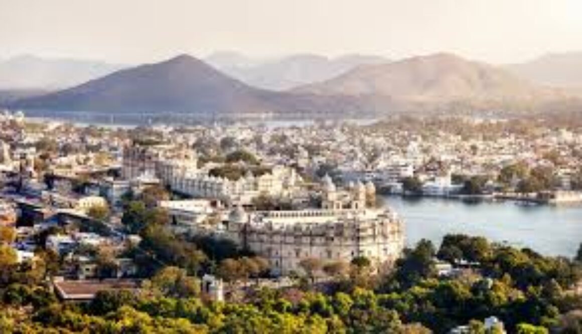 Sunset over Lake Pichola in Udaipur India